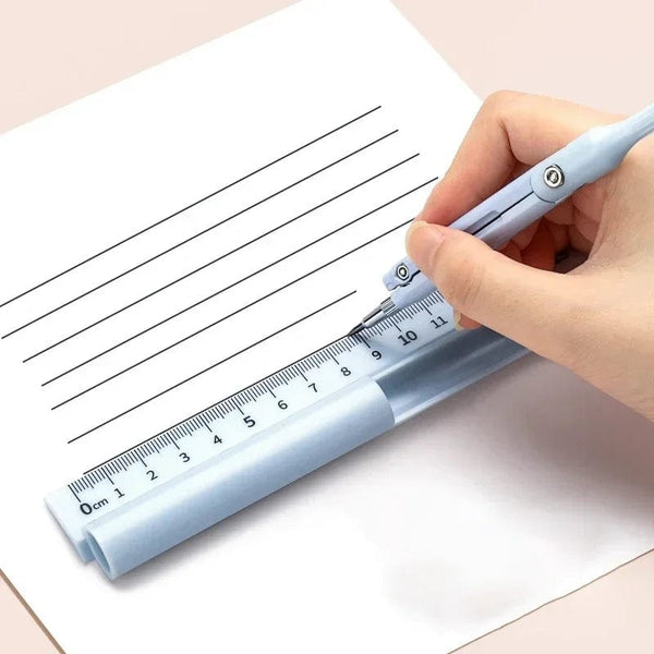 Planet Gates Kawaii 3 in 1 Compass Geometry Set with Ruler Pencil Multifunctional School Drawing Compass Math Geometry Tool Korean Stationery