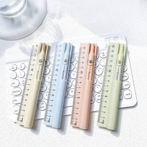 Planet Gates Kawaii 3 in 1 Compass Geometry Set with Ruler Pencil Multifunctional School Drawing Compass Math Geometry Tool Korean Stationery