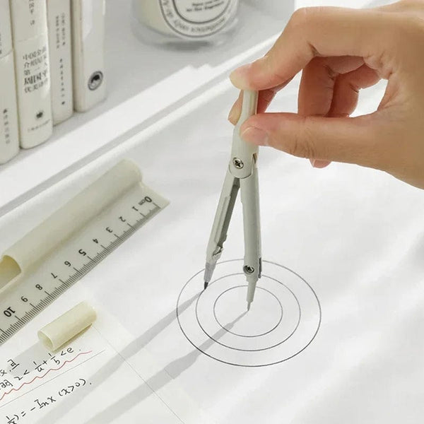 Planet Gates Kawaii 3 in 1 Compass Geometry Set with Ruler Pencil Multifunctional School Drawing Compass Math Geometry Tool Korean Stationery