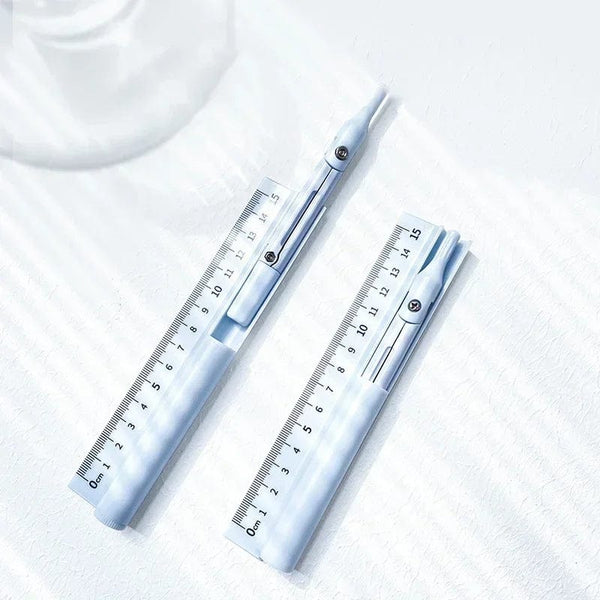 Planet Gates Kawaii 3 in 1 Compass Geometry Set with Ruler Pencil Multifunctional School Drawing Compass Math Geometry Tool Korean Stationery
