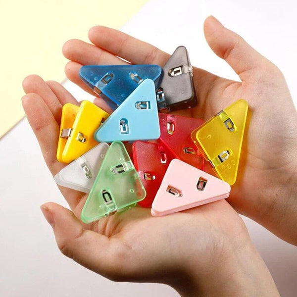 Planet Gates Kawaii 5pcs Triangle Corner Clips File Paper Clips File Index Photo Clamp Page Holder Korean Stationery Office Desk Organizer
