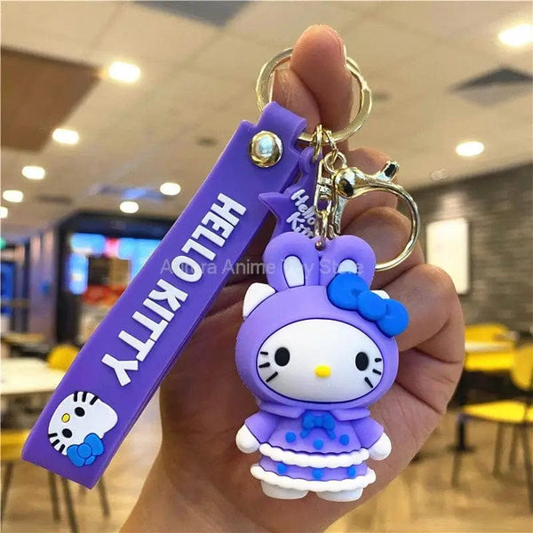 Planet Gates Kawaii Anime Sanrio Hello Kitty Keychain Pendant Holder Key Chain Car Keyring Mobile Phone Bag Hanging Jewelry Kids Toys Gifts