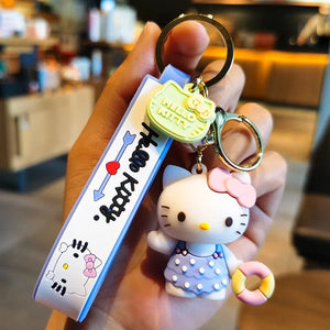 Planet Gates Kawaii Anime Sanrio Hello Kitty Keychain Pendant Holder Key Chain Car Keyring Mobile Phone Bag Hanging Jewelry Kids Toys Gifts