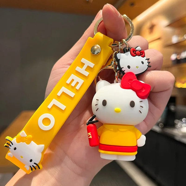 Planet Gates Kawaii Anime Sanrio Hello Kitty Keychain Pendant Holder Key Chain Car Keyring Mobile Phone Bag Hanging Jewelry Kids Toys Gifts
