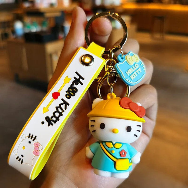Planet Gates Kawaii Anime Sanrio Hello Kitty Keychain Pendant Holder Key Chain Car Keyring Mobile Phone Bag Hanging Jewelry Kids Toys Gifts