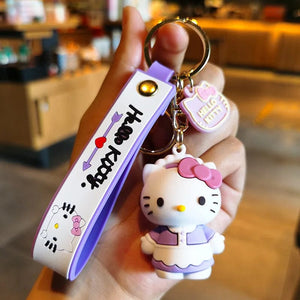 Planet Gates Kawaii Anime Sanrio Hello Kitty Keychain Pendant Holder Key Chain Car Keyring Mobile Phone Bag Hanging Jewelry Kids Toys Gifts