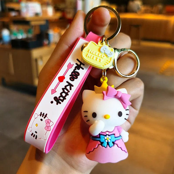 Planet Gates Kawaii Anime Sanrio Hello Kitty Keychain Pendant Holder Key Chain Car Keyring Mobile Phone Bag Hanging Jewelry Kids Toys Gifts
