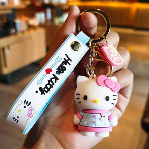 Planet Gates Kawaii Anime Sanrio Hello Kitty Keychain Pendant Holder Key Chain Car Keyring Mobile Phone Bag Hanging Jewelry Kids Toys Gifts