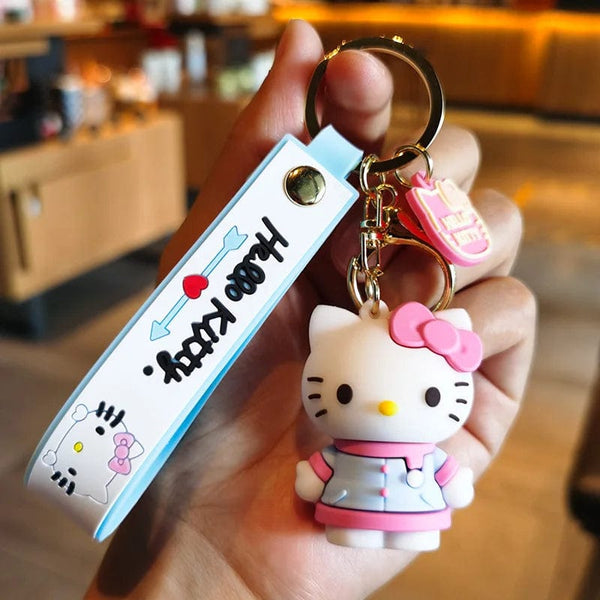 Planet Gates Kawaii Anime Sanrio Hello Kitty Keychain Pendant Holder Key Chain Car Keyring Mobile Phone Bag Hanging Jewelry Kids Toys Gifts