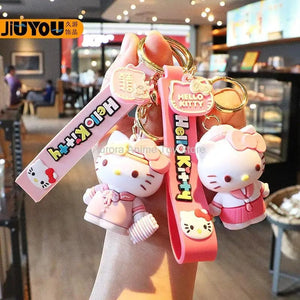 Planet Gates Kawaii Anime Sanrio Hello Kitty Keychain Pendant Holder Key Chain Car Keyring Mobile Phone Bag Hanging Jewelry Kids Toys Gifts