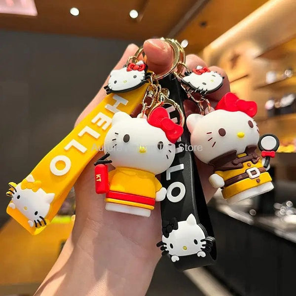 Planet Gates Kawaii Anime Sanrio Hello Kitty Keychain Pendant Holder Key Chain Car Keyring Mobile Phone Bag Hanging Jewelry Kids Toys Gifts