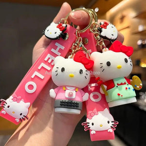 Planet Gates Kawaii Anime Sanrio Hello Kitty Keychain Pendant Holder Key Chain Car Keyring Mobile Phone Bag Hanging Jewelry Kids Toys Gifts