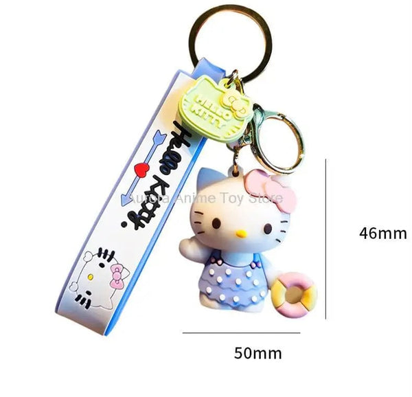 Planet Gates Kawaii Anime Sanrio Hello Kitty Keychain Pendant Holder Key Chain Car Keyring Mobile Phone Bag Hanging Jewelry Kids Toys Gifts