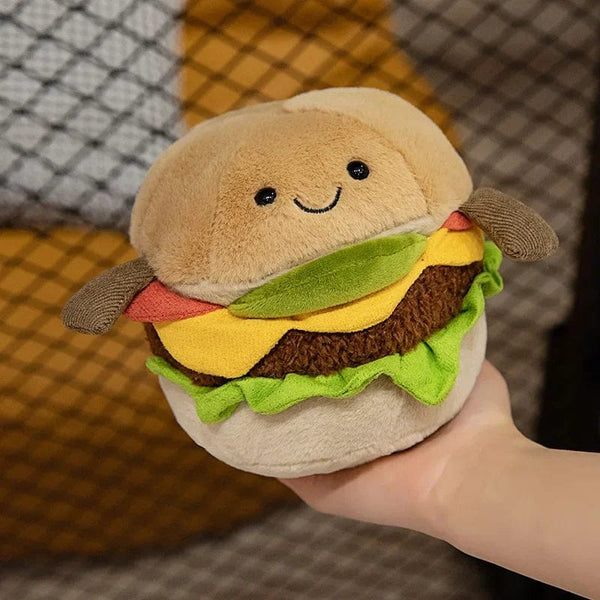 Planet Gates Kawaii Hamburger Plush Toy Soft Stuffed Bouquet Cushion Funny Food / Flower Pillow Cute Burger Doll Creative Birthday Gift