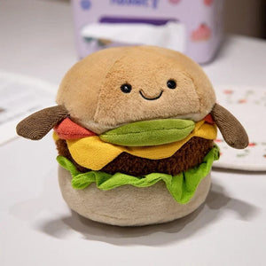Planet Gates Kawaii Hamburger Plush Toy Soft Stuffed Bouquet Cushion Funny Food / Flower Pillow Cute Burger Doll Creative Birthday Gift