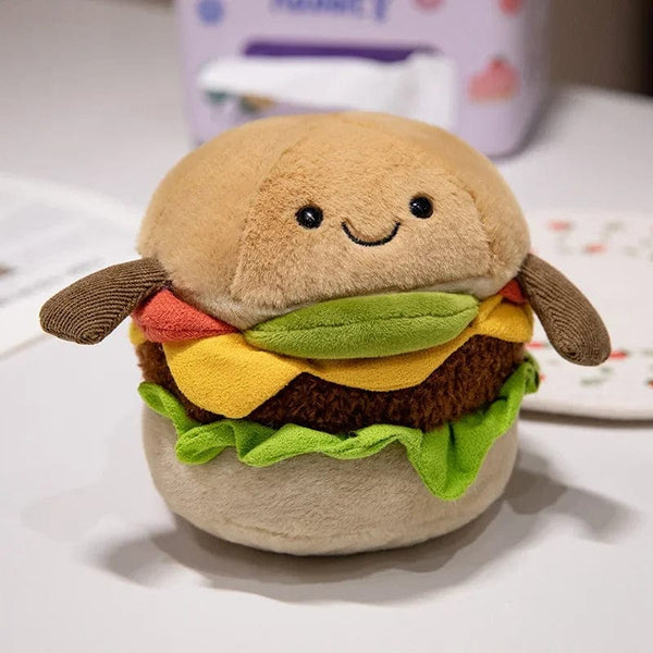 Planet Gates Kawaii Hamburger Plush Toy Soft Stuffed Bouquet Cushion Funny Food / Flower Pillow Cute Burger Doll Creative Birthday Gift