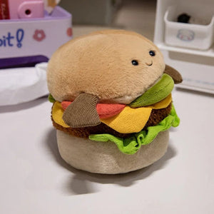 Planet Gates Kawaii Hamburger Plush Toy Soft Stuffed Bouquet Cushion Funny Food / Flower Pillow Cute Burger Doll Creative Birthday Gift