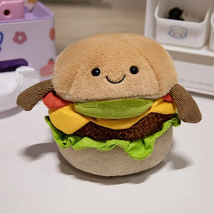 Planet Gates Kawaii Hamburger Plush Toy Soft Stuffed Bouquet Cushion Funny Food / Flower Pillow Cute Burger Doll Creative Birthday Gift