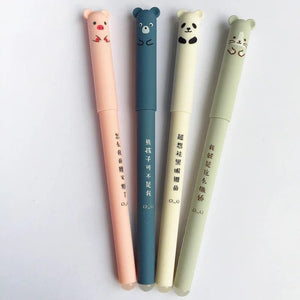 Planet Gates Kawaii Pig Bear Cat Mouse Erasable Gel Pen School Office Supplies Stationery Gift 0.35mm Blue Black Ink