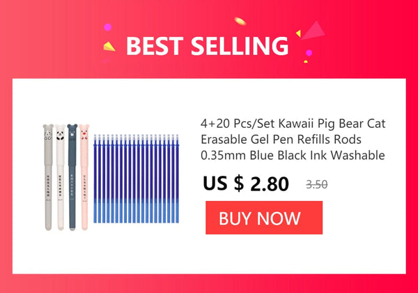Planet Gates Kawaii Pig Bear Cat Mouse Erasable Gel Pen School Office Supplies Stationery Gift 0.35mm Blue Black Ink