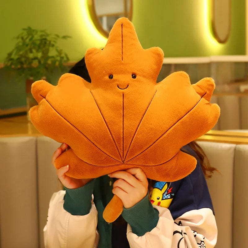 Planet Gates Kawaii Plush Leaves Pillow Cushion Toys Soft Maple Leaf Ginkgo Plant Full Stuffed Toys Room Christmas Holiday Party Decor Gift