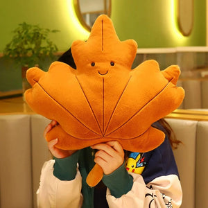 Planet Gates Kawaii Plush Leaves Pillow Cushion Toys Soft Maple Leaf Ginkgo Plant Full Stuffed Toys Room Christmas Holiday Party Decor Gift