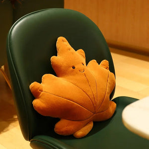 Planet Gates Kawaii Plush Leaves Pillow Cushion Toys Soft Maple Leaf Ginkgo Plant Full Stuffed Toys Room Christmas Holiday Party Decor Gift