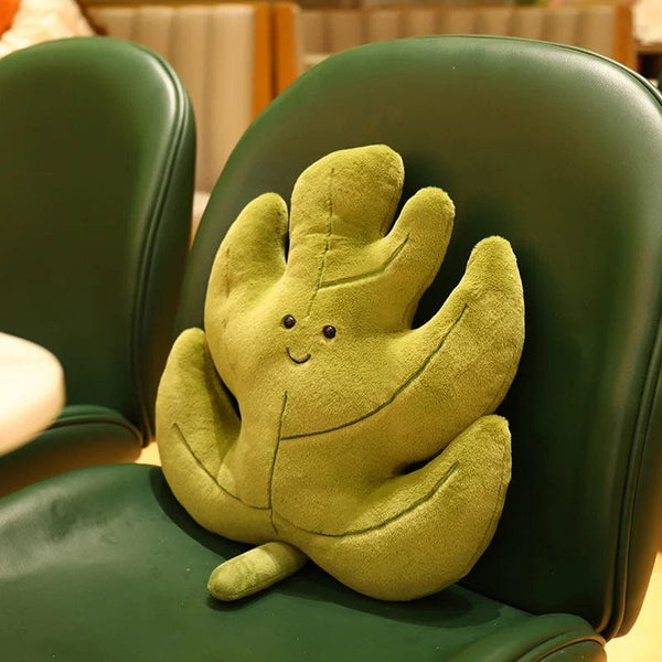 Planet Gates Kawaii Plush Leaves Pillow Cushion Toys Soft Maple Leaf Ginkgo Plant Full Stuffed Toys Room Christmas Holiday Party Decor Gift