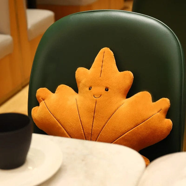 Planet Gates Kawaii Plush Leaves Pillow Cushion Toys Soft Maple Leaf Ginkgo Plant Full Stuffed Toys Room Christmas Holiday Party Decor Gift