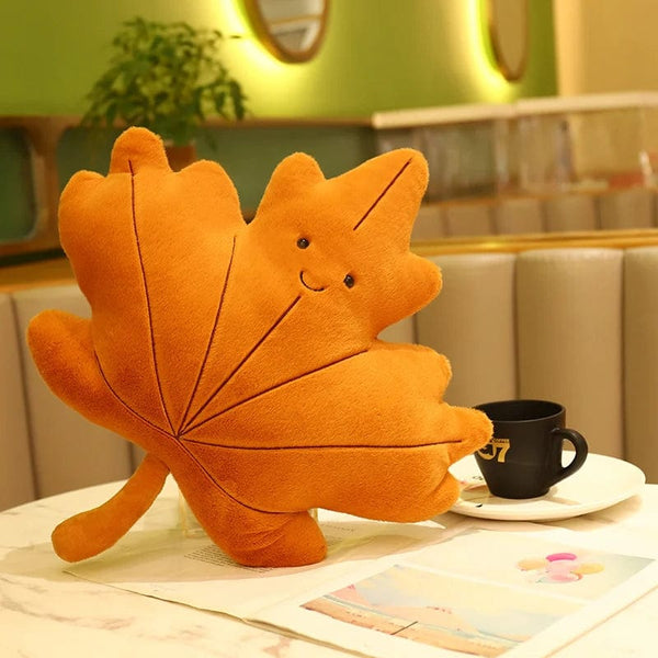 Planet Gates Kawaii Plush Leaves Pillow Cushion Toys Soft Maple Leaf Ginkgo Plant Full Stuffed Toys Room Christmas Holiday Party Decor Gift