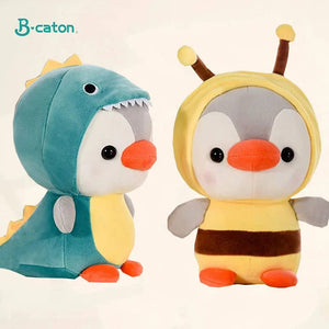 Planet Gates Kawaii Plush Toy Penguin Turn To Dinosaur Frog Unicorn Bee Stuffed Doll Cartoon Animal Birthday Christmas Gift for Kids Children