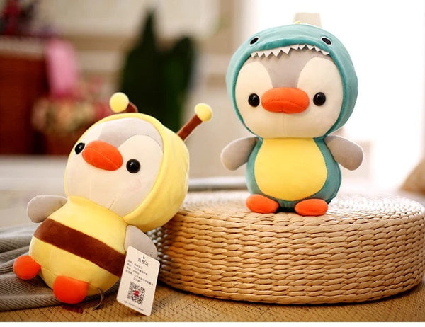 Planet Gates Kawaii Plush Toy Penguin Turn To Dinosaur Frog Unicorn Bee Stuffed Doll Cartoon Animal Birthday Christmas Gift for Kids Children