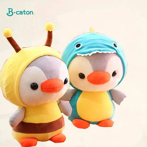 Planet Gates Kawaii Plush Toy Penguin Turn To Dinosaur Frog Unicorn Bee Stuffed Doll Cartoon Animal Birthday Christmas Gift for Kids Children