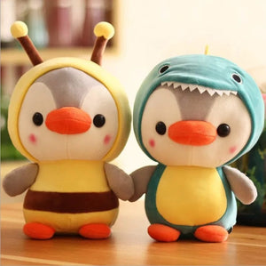 Planet Gates Kawaii Plush Toy Penguin Turn To Dinosaur Frog Unicorn Bee Stuffed Doll Cartoon Animal Birthday Christmas Gift for Kids Children