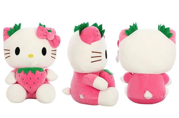 Planet Gates Kawaii Sanrio Hello Kitty Plush Stuffed Toy Strawberry KT Cat Pillow Doll Children's Birthday Gift Home Decoration Animal Doll