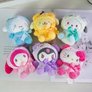 Planet Gates Kawaii Sanrio Keychain Plush Anime Kuromi Doll Keyring Hello Kitty Plushie  Cinnamoroll KeyChains Bag Pendant Toy Gift for Girls