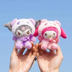 Planet Gates Kawaii Sanrio Keychain Plush Anime Kuromi Doll Keyring Hello Kitty Plushie  Cinnamoroll KeyChains Bag Pendant Toy Gift for Girls