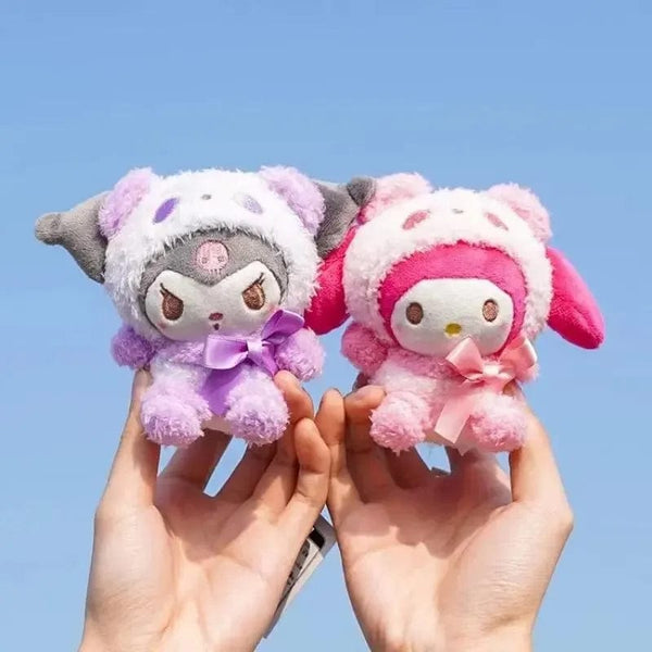 Planet Gates Kawaii Sanrio Keychain Plush Anime Kuromi Doll Keyring Hello Kitty Plushie  Cinnamoroll KeyChains Bag Pendant Toy Gift for Girls