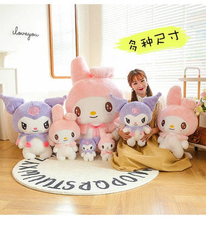 Planet Gates Kawaii Sanrio Plush Toys 25cm Kuromi My Melody Plushies Dolls Cute Sanrio Merch Cartoon Anime Stuffed Plush Toys Birthday Gifts