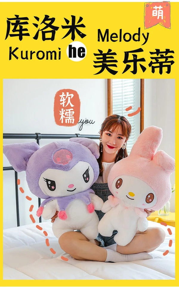 Planet Gates Kawaii Sanrio Plush Toys 25cm Kuromi My Melody Plushies Dolls Cute Sanrio Merch Cartoon Anime Stuffed Plush Toys Birthday Gifts