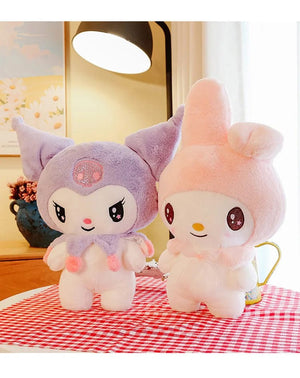 Planet Gates Kawaii Sanrio Plush Toys 25cm Kuromi My Melody Plushies Dolls Cute Sanrio Merch Cartoon Anime Stuffed Plush Toys Birthday Gifts