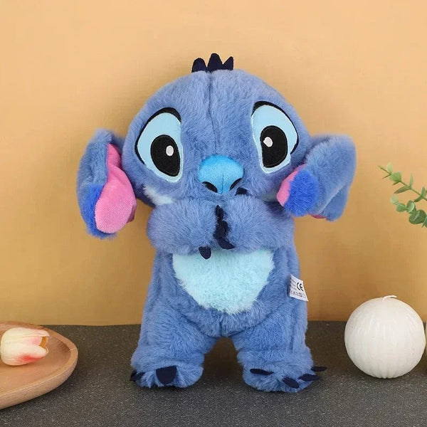 Planet Gates Kawaii Stitch Plush Doll Baby Sleeping Companion Sound Soothing Musical  Kawaii With Air Bag and Light Doll Breathing Toys Gifts