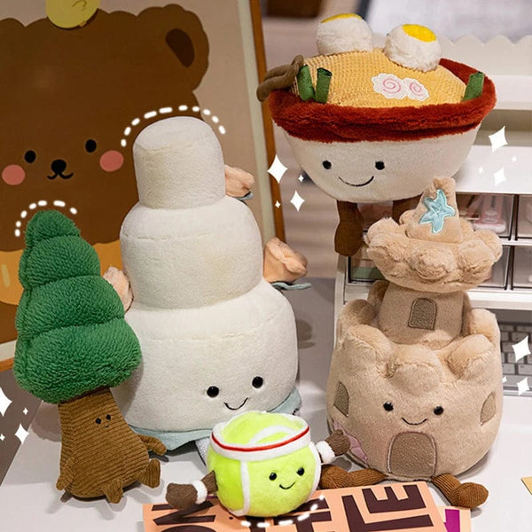 Planet Gates Kawaii Stuffed Soft Plush Plants Lifelike Potted Plant Ramen Food Plush Doll PineTree Noodles Bunker Princess Castle Pillow Toy