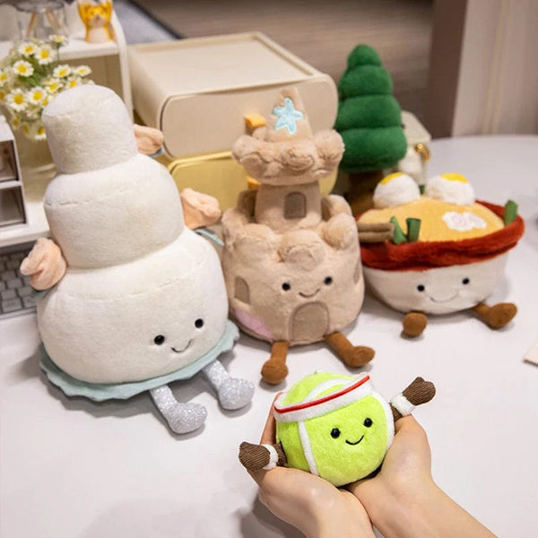 Planet Gates Kawaii Stuffed Soft Plush Plants Lifelike Potted Plant Ramen Food Plush Doll PineTree Noodles Bunker Princess Castle Pillow Toy