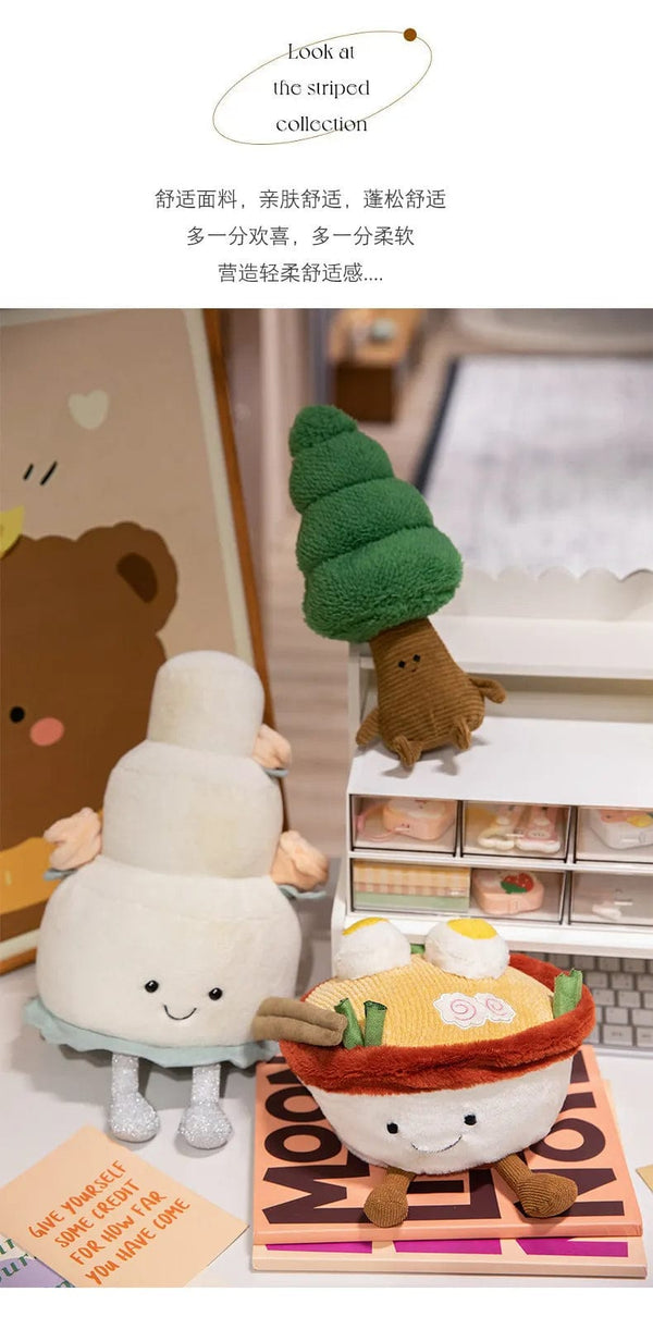 Planet Gates Kawaii Stuffed Soft Plush Plants Lifelike Potted Plant Ramen Food Plush Doll PineTree Noodles Bunker Princess Castle Pillow Toy