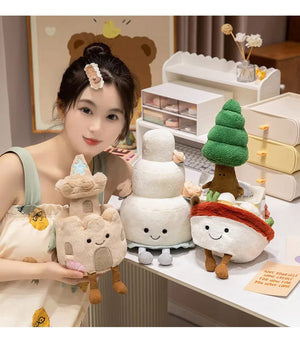 Planet Gates Kawaii Stuffed Soft Plush Plants Lifelike Potted Plant Ramen Food Plush Doll PineTree Noodles Bunker Princess Castle Pillow Toy