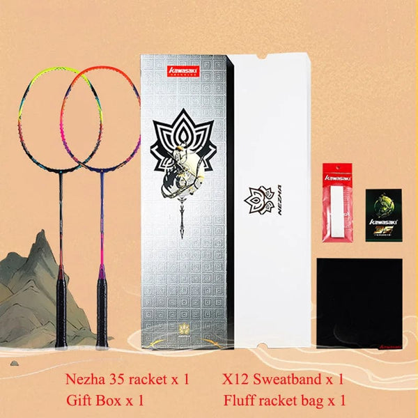 Planet Gates Kawasaki 5U Badminton Racket Professional Super Light Offensive Type High Graphite Badminton Racquet For Training  NeZha 35