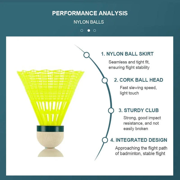 Planet Gates Kawasaki Nylon Ball N350 for Training 6 Pcs Badminton Plastic  Shuttlecock Birdies for Outdoor Training Use Durable Medium Speed