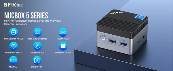 Planet Gates KB5 EU Plug / 8GB RAM 128GB ROM GMKtec KB5 Mini PC Intel Celeron N5105 Windows 11 Pro 4K Mini PC DDR4 8GB RAM 128GB ROM WiFi5 BT4.2 Desktop Computer Work