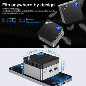 Planet Gates KB5 EU Plug / 8GB RAM 128GB ROM GMKtec KB5 Mini PC Intel Celeron N5105 Windows 11 Pro 4K Mini PC DDR4 8GB RAM 128GB ROM WiFi5 BT4.2 Desktop Computer Work